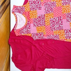 NEW! 2pc Set Stretch Jersey 3/4 Sleeve Cardigan with Sleeveless Top - Pink